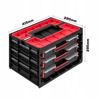 Parts Storage Organiser Tager Case DIY Compartment Cabinet Screws Carry Tool Box Set 2 - 9