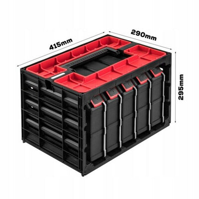 Parts Storage Organiser Tager Case DIY Compartment Cabinet Screws Carry Tool Box Set 3 - 9