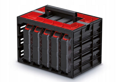 Parts Storage Organiser Tager Case DIY Compartment Cabinet Screws Carry Tool Box Set 4 - 4