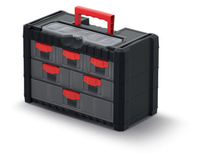 Parts Storage Organiser with Drawers Compartment Cabinet Screws Carry Tool Box Set 1
