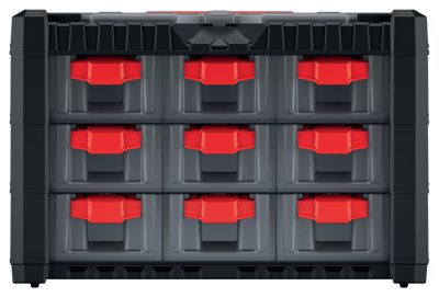 Parts Storage Organiser with Drawers Compartment Cabinet Screws Carry Tool Box Set 2