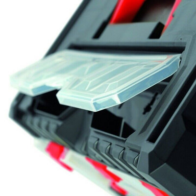 Parts Storage Organiser with Drawers Compartment Cabinet Screws Carry Tool Box Set 2 - 4