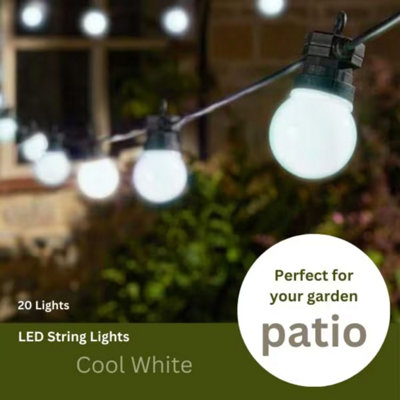 Party Festoon Set of 20 Mains Powered Cool White Outdoor Garden String Light
