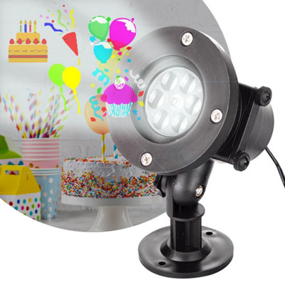 Party Light Image LED Projector with 12 Interchangeable Seasonal Slides - Party Celebration, Christmas & Halloween