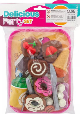 Party Set Food Cutlery Tray Ice Cream Accessories Toy Fun Girls Kids ...