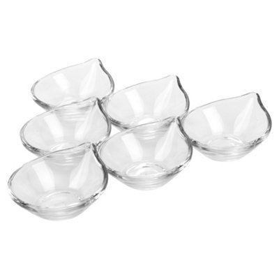 PASABAHCE 10cm Width 6pcs Glass Serving Side Mini Dishes Appetiser ...