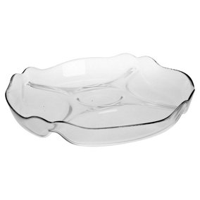 PASABAHCE 25cm Width 5 Compartment Glass Serving Dish Bowl Appetiser Snack Tapas Dips Table