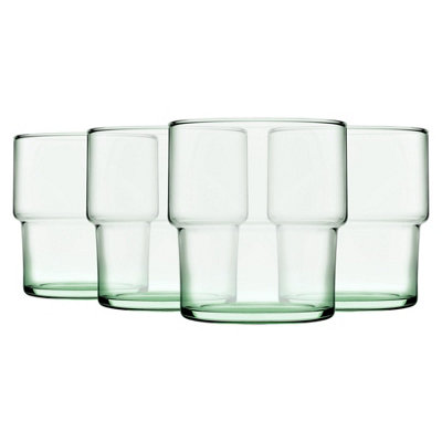 Pasabahce Aware Hill Recycled Glass Stacking Tumblers - 300ml - Green - Pack of 4