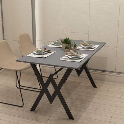 PASSION-A Dining Table with metal legs 140x80cm. | DIY at B&Q