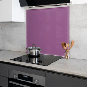 Passion Flower Purple Toughened Glass Kitchen Splashback - 1000mm x 1000mm
