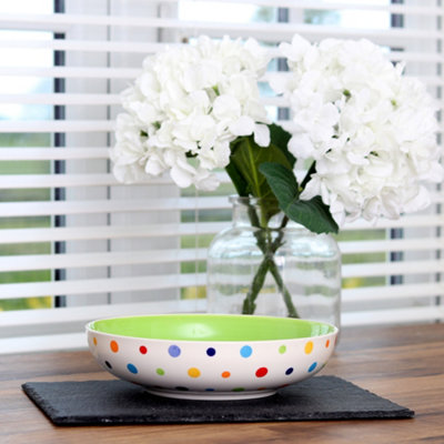 Pasta Bowls Hand Painted Polka Dot Set of 4 Ceramic Bowls by Laeto House & Home - INCLUDING FREE DELIVERY