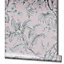 Paste the Wall Soft Pink and Silver Botanical Wallpaper
