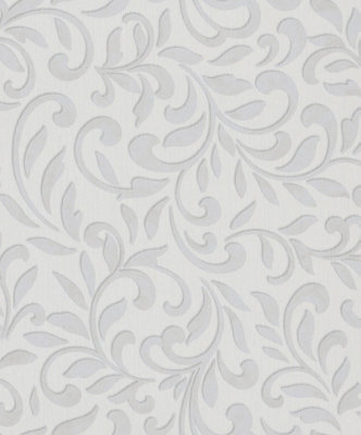 Paste the Wall White and Pearl Damask A4 Wallpaper Sample
