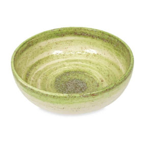 Pastel Beach Hand Painted Kitchen Dining Table Shallow Bowl Set of 4 Green 14cm (Diam)