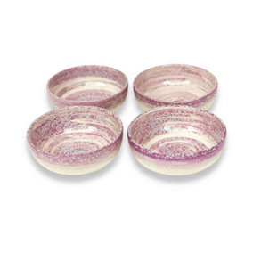 Pastel Beach Hand Painted Kitchen Dining Table Small Bowl Set of 4 Lilac 10cm (Diam)