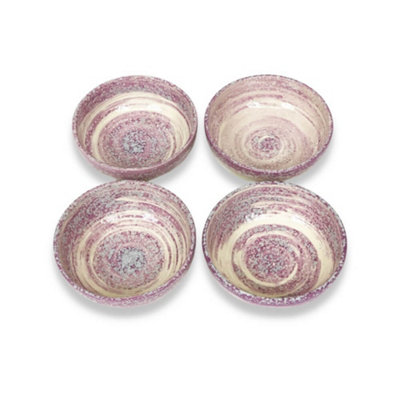 Pastel Beach Hand Painted Kitchen Dining Table Small Bowl Set of 4 Lilac 10cm (Diam)