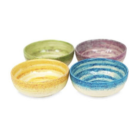 Pastel Beach Hand Painted Kitchen Dining Table Small Bowl Set of 4 Mixed Colours 10cm (Diam)