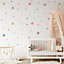 Pastel Colour Wall Stickers Polka Dots Spots