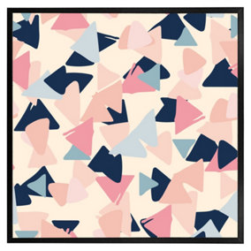 Pastel coloured triangles (Picutre Frame) / 16x16" / White
