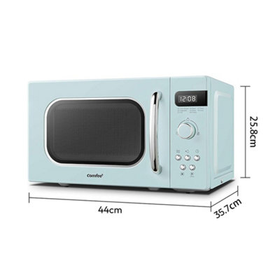 Pastel Green 20L Small Retro Microwave with 8 Preset Functions and LED Display