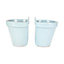 Pastel Hand Dipped Blue Set of 2 Terracotta Outdoor Hanging Flower Plant Pots 19cm