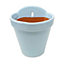 Pastel Hand Dipped Blue Set of 2 Terracotta Outdoor Hanging Flower Plant Pots 21.5cm