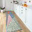Pastel Multicolour Block Geometric Living Area Runner Rug 60x240cm