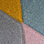 Pastel Multicolour Block Geometric Living Area Runner Rug 60x240cm