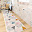 Pastel Multicolour Diamond Geometric Living Area Runner Rug 60x240cm