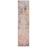 Pastel Multicolour Distressed Abstract Washable Non Slip Runner Rug 60x240cm