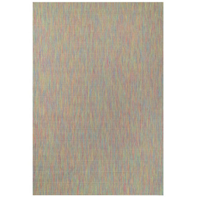 Pastel Multicolour Rainbow Durable Soft Plastic Mottled Flatweave Indoor Outdoor Area Rug 120x170cm