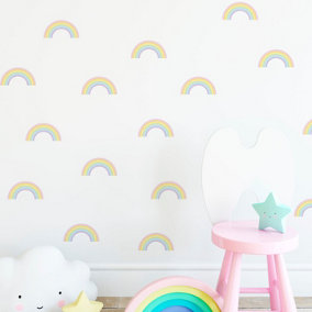 Pastel Rainbow Wall Stickers - set of 54