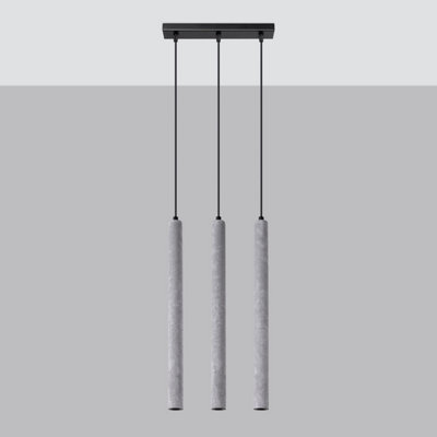 Pastelo Concrete Grey 3 Lights Modern Pendant Ceiling Light