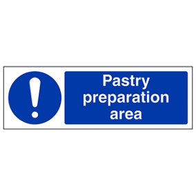 Pastry Preparation Area Catering Sign - Rigid Plastic - 300x100mm (x3)