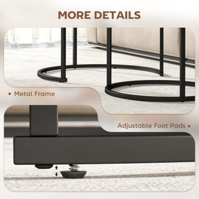 Pasu Set of 2 Round Nesting Coffee Tables - Rustic Brown Tabletops with Black Metal Frames