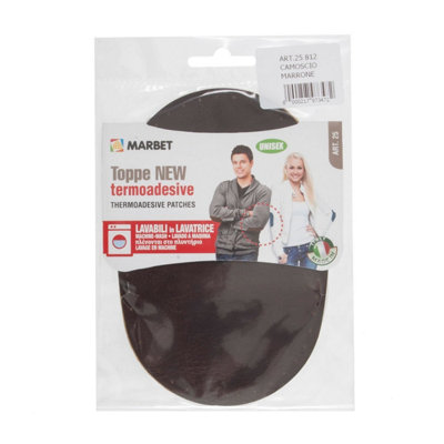 Patches: Iron-On: Chamois-Effect: 15 x 10cm: Dark Brown