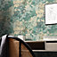 Patina Concrete Effect Wallpaper In Teal And Ochre