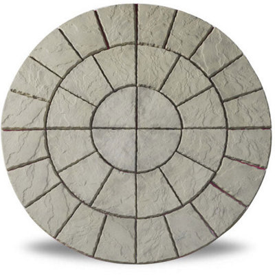 Patio Circle Kit 'The Gawsworth' Weathered Moss 1.8m Diameter
