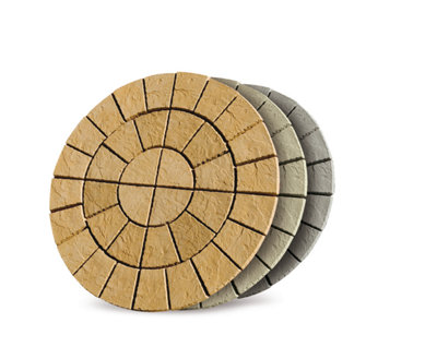 Patio Circle Kit 'The Gawsworth' Weathered Moss 1.8m Diameter