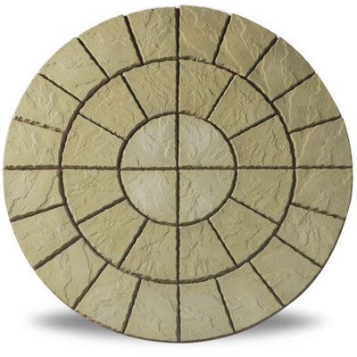 Patio Circle Kit 'The Gawsworth' Weathered York 1.8m Diameter DIY at B&Q