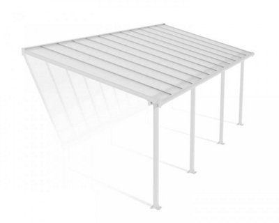 Patio Cover Olympia 3X7.30 Clear - Polycarbonate - L739 x W300 x H305 - White
