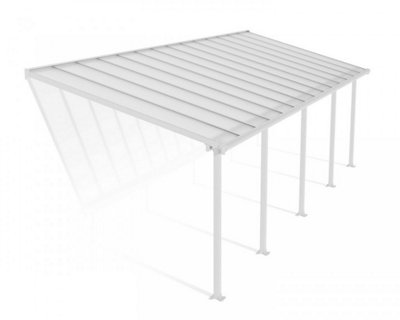 Patio Cover Olympia 3X8.51 Clear - Polycarbonate - L860 x W300 x H305 - White