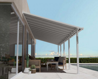 Patio Cover Olympia 3X8.51 Clear - Polycarbonate - L860 x W300 x H305 - White - 3