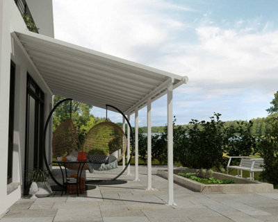 Patio Cover Olympia 3X8.51 Clear - Polycarbonate - L860 x W300 x H305 - White