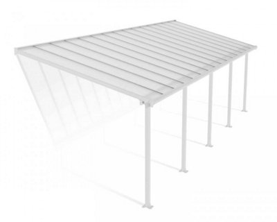 Patio Cover Olympia 3X9.15 Clear - Polycarbonate - L924 x W300 x H305 - White