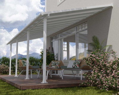 Patio Cover Olympia 3X9.15 Clear - Polycarbonate - L924 x W300 x H305 - White - 3