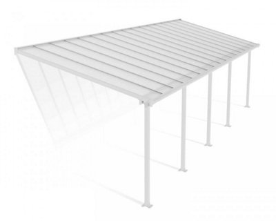 Patio Cover Olympia 3X9.71 Clear - Polycarbonate - L980 x W300 x H305 - White