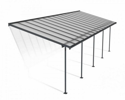 Patio Cover Sierra 3X9.15 Clear - Polycarbonate - L924 x W299 x H305 - Grey