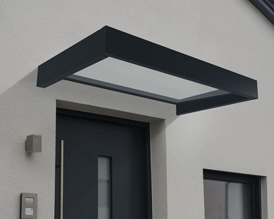 Patio Cover Sophia Door Awning Canopy 1600 Clear - Acrylic - L160 x W95 x H17 - Grey - 3