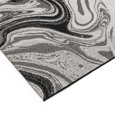Patio PAT19 Marble Outdoor Rugs in Black - 200X290CM